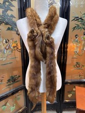 Vintage 1940s 1950s Mink Fur Stole Wrap Brown Fur Collar Old Hollywood Glam