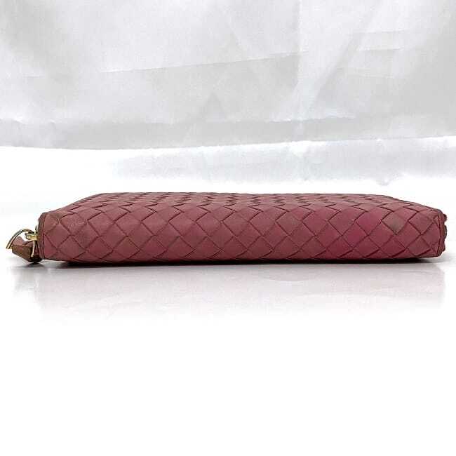 BOTTEGA BENETA 財布 Bottega Veneta Round Zipper Long Wallet ec-21014 Pink Intrecciato