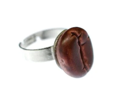 Kaffeebohne Ring Miniblings Fingerring Kaffee Frühstück Koffein Getränk Bohne - Bild 1 von 3