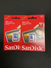 Lot Of 2 SanDisk SDXC Memory Card 64GB Photo Video Storage