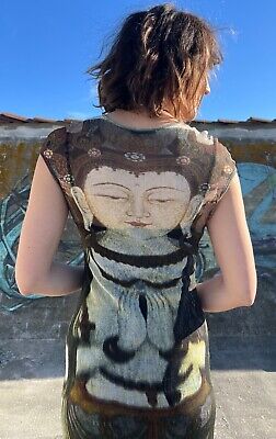RARE 1997 VIVIENNE TAM SHEER MESH ALLOVER PRINT MAXI KUAN RARE 1997 VIVIENNE TAM SHEER MESH ALLOVER PRINT MAXI KUAN