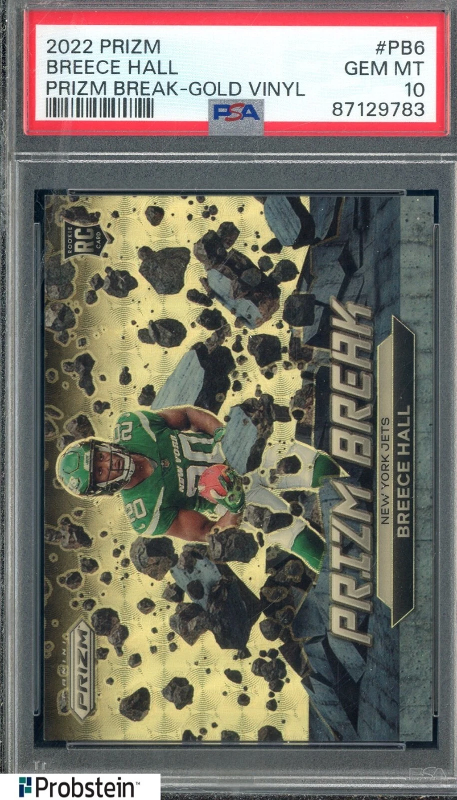 Breece Hall Panini Prizm Prizm Break #PB6 Gold Vinyl