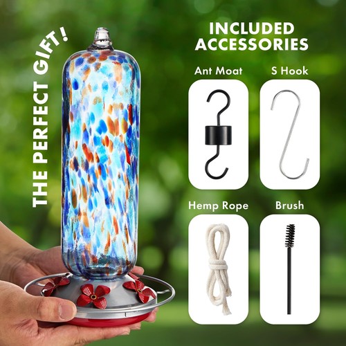 Twinkle Star Hummingbird Feeder Glass, 28fl.oz Hummingbird Feeders for Outdoo... - Picture 7 of 8
