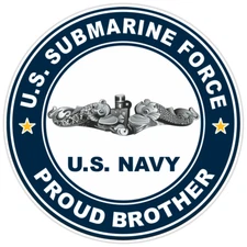 US Submarine Force Proud Brother Silver Dolphin Bumper Sticker Military Decal 5"