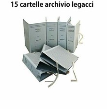 15 CARTELLE FALDONI ARCHIVIO CON LEGACCI DORSO 8 MIS. 25X35 CM
