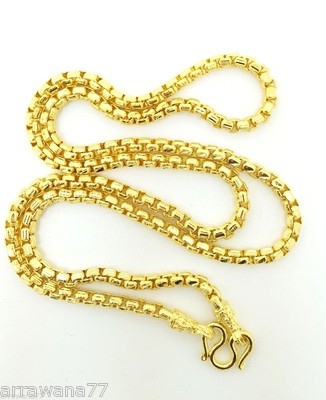 Chain 22K 23K 24K THAI BAHT GOLD GP NECKLACE 24 inch 32