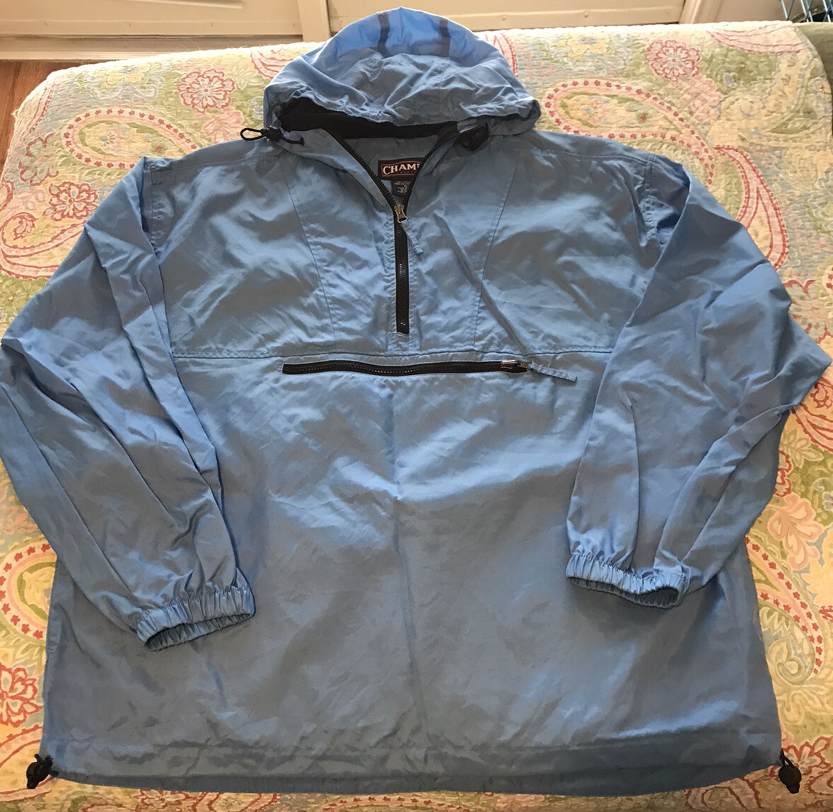 Zip Hooded Nylon Windbreaker Jacket 