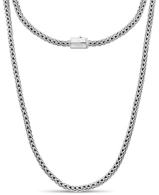 Devata Bali Sterlingsilber Drachenknochen 4 mm runde Kette Halskette DBT5240 Größe 24 Zoll