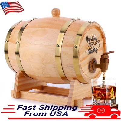 3L Oak Aging Barrel with Stand and Spigot Wooden Whiskey Barrel Bourbon Barrel