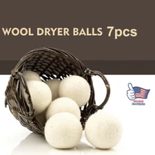 7 Handmade Organic New Zealand Wool Dryer Balls Natural Laundry Fabric Softener
