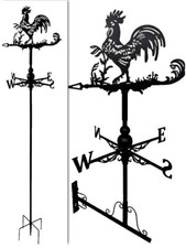 Floor standing and wall mounted Weathervanes Steel Rooster Cockerel Weathervane