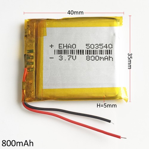 Celle batteria ricaricabile Lipo 3,7 V 800 mAh per registratore GPS PDA fotocamera 503540 - Foto 6 di 10