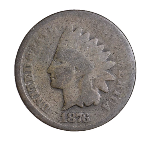 1876 FULL DATE Indian Head Cent Penny ABOUT GOOD