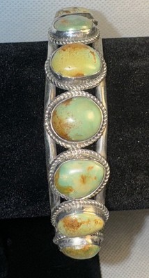Vintage Türkis & Sterling Joel grau Indianer Armreif Armband.