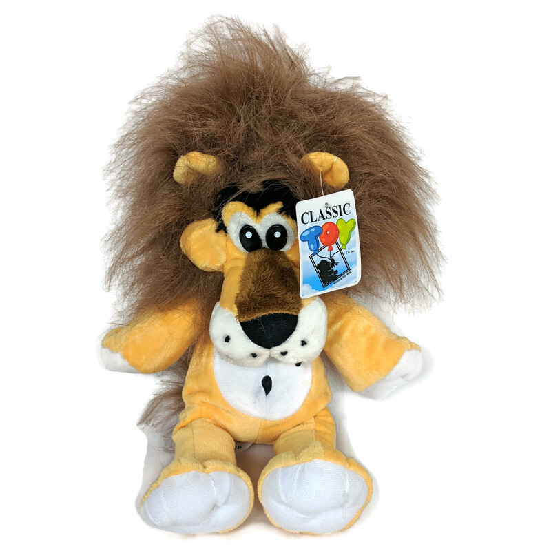 NWT Classic Toy Co Gold Lion Plush Brown Mane Stuffed Animal 2011