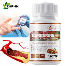 Berberine with Ceylon Cinnamon 1400mg Capsules Blood Sugar Heart Health  Immune