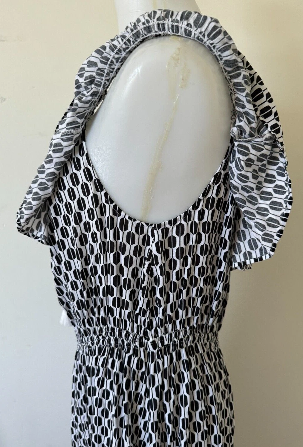 Abito a tracolla Kate Spade New York Arrow taglia XL nero bianco