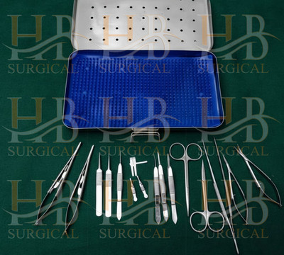 Micro Hand Surgery Instruments Kit Microvascular Clamp Surgical Suture Kit 17Pcs