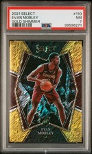 2021-22 Panini Select Evan Mobley Gold Shimmer /10 RC PSA 7 Cavs #110