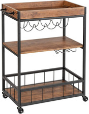 Carrello Cucina Rustico - Carrello Da Portata, Carrello Portavivande, Metallo La