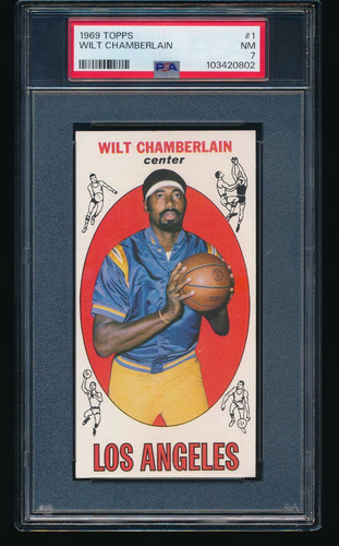 1969 Topps #1 Wilt Chamberlain Los Angeles Lakers PSA 7 NM