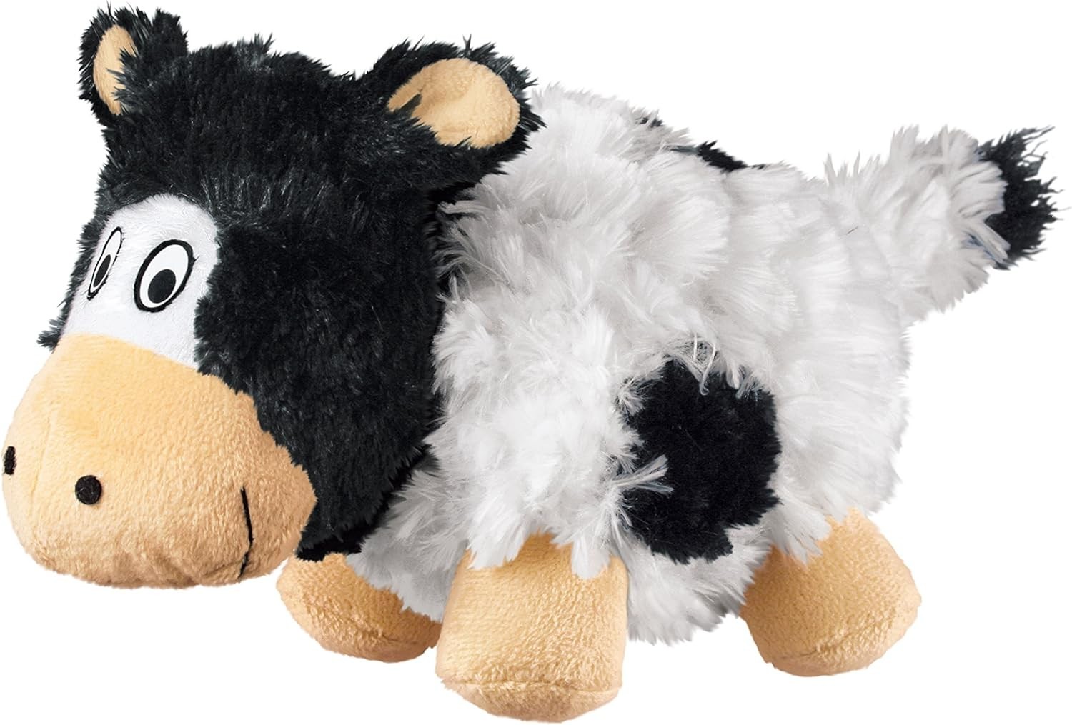 KONG Barnyard Cruncheez Cow Dog Toy &ndash; Small Plush Crinkle Toy
