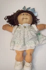 Cabbage Patch Kids 16" Soft Body Girl Doll Brown Curly Hair Signed PA-1044