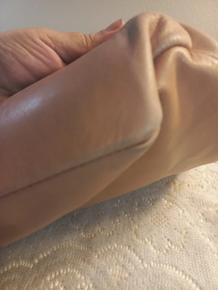 Bolso de Mano Falor Floral Cartera Rosa Melocotón Cuero Suave Mango Trenzado Italia Cartera Foto 4 de 4