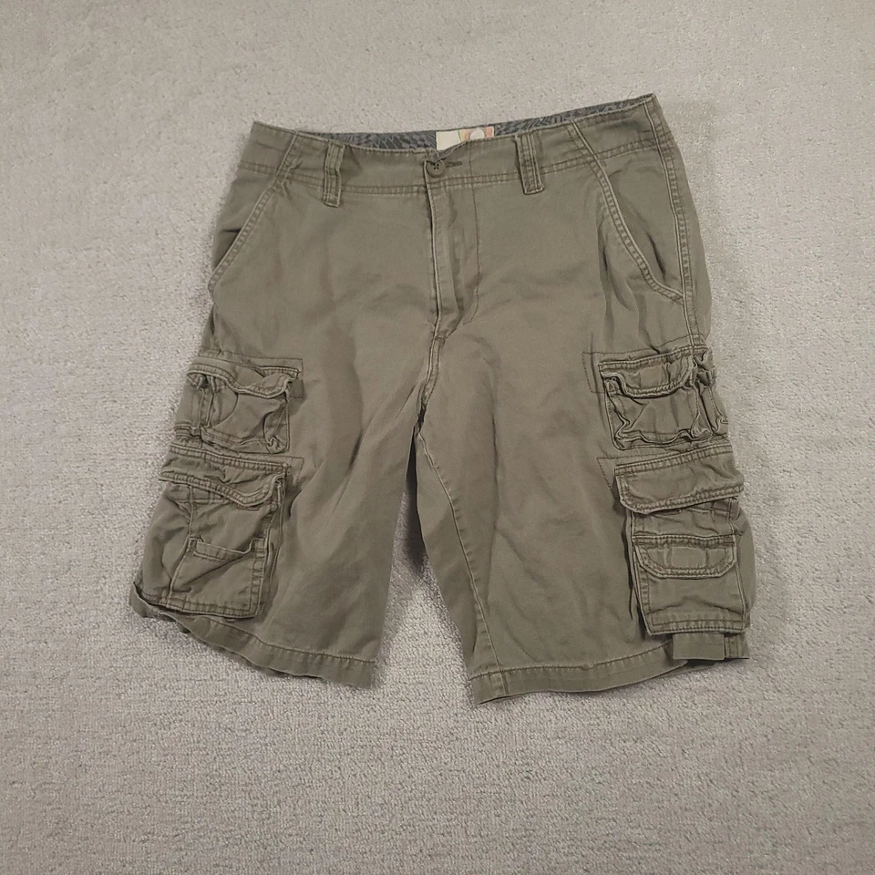 Pantalones Cortos Carga Ocean Pacific OP Para Hombres 32 Verdes Multi Bolsillo Utilidad Algodón Informal Foto 2 de 4