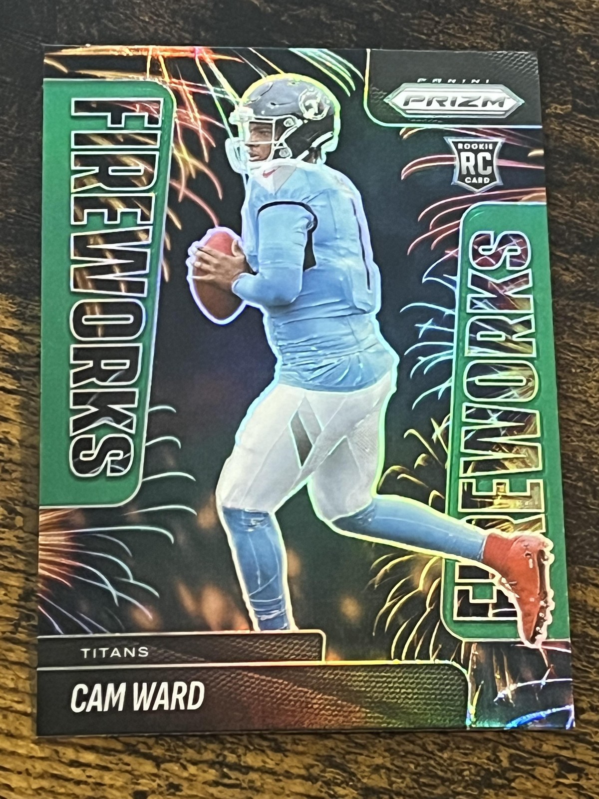 2025 Panini Prizm #1 Cam Ward Fireworks Green