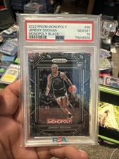Jeremy Sochan 2022 Panini Prizm Monopoly RC Black Icons SP PSA 10 #80 Spurs