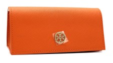 New Authentic Tory Burch Unisex Medium Glasses Orange Leather Case