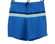 American Eagle Board Shorts Men Medium Blue Striped Unlined Surf Swim Active New