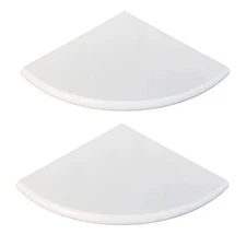 Pcs Marble Corner Shower Shelf for Bathroom, 9'' x 9'' x 0.8'' Marble 2 White