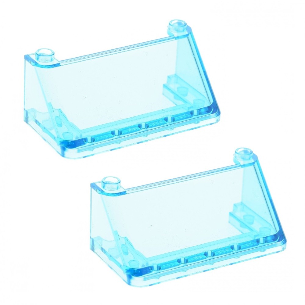 2x Lego Windshield 3x6x2 Transparent Light Blue Front Window 4440 92583