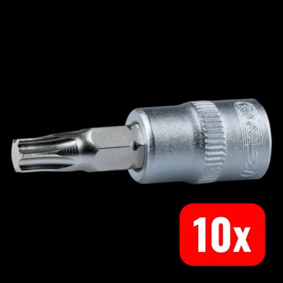 KS Tools Bit-Stecknuss Einsatz Torx T20 Chrom-Vanadium DIN3120 1/4 Zoll 10 STÜCK