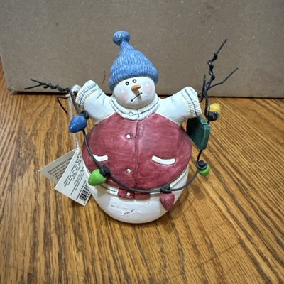Holiday JOLLY FOLLIES By Sandy Evan s THEM DARN LIGHTS Snowman Figurine!