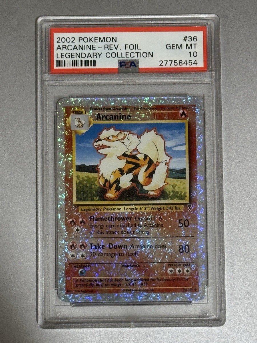 PSA 10 Arcanine Reverse Holo 36/110 Legendary Collect Pokemon | eBay