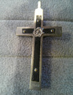 VIINTAGE--EBONY AND SILVER TONE CROSS--2 1/2" GERMANY — photo 4