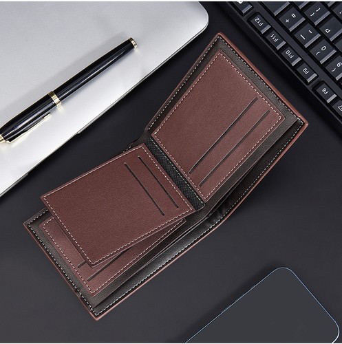 Portafoglio Uomo Bifold Porta Carte di Credito Portamonete Uomo Portafoglio Corto Blocco RFID - Foto 3 di 17