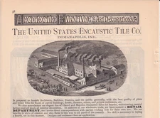 Indianapolis, IN history ~ 1882 print ad for the U. S. Encaustic Tile Co. #203