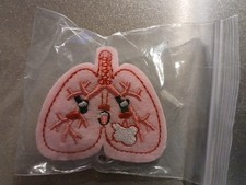 Pink Lung Anatomical retractable badge holder Nursing cute RN medical badge clip