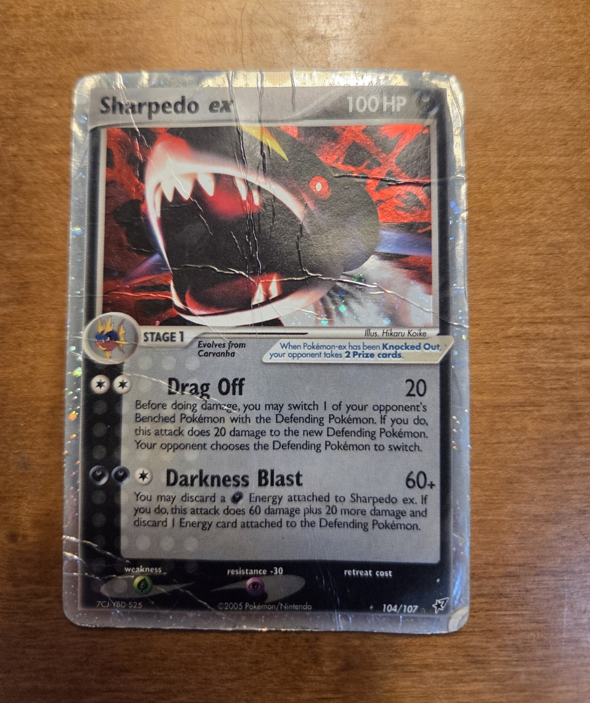 Pokemon Sharpedo ex 104/107 100 HP Holo Ultra Rare Stage 1 EX Deoxys EN 2005