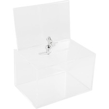 Clear Donation Box with Lock Acrylic Suggestion Box for Fundraising Activities