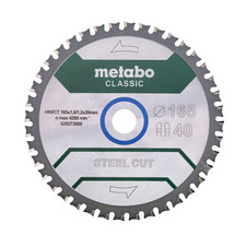 Metabo S&auml;geblatt 165 x 20mm f&uuml;r MKS 18 LTX 58 Z 40 FZ/FA 4&deg; Metall 628273000