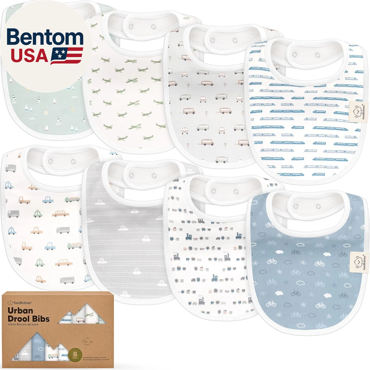 8-Pack Organic Baby Bibs for Boys, Girls - Soft Cotton Drooling and Teething Bib
Opens in a new wind