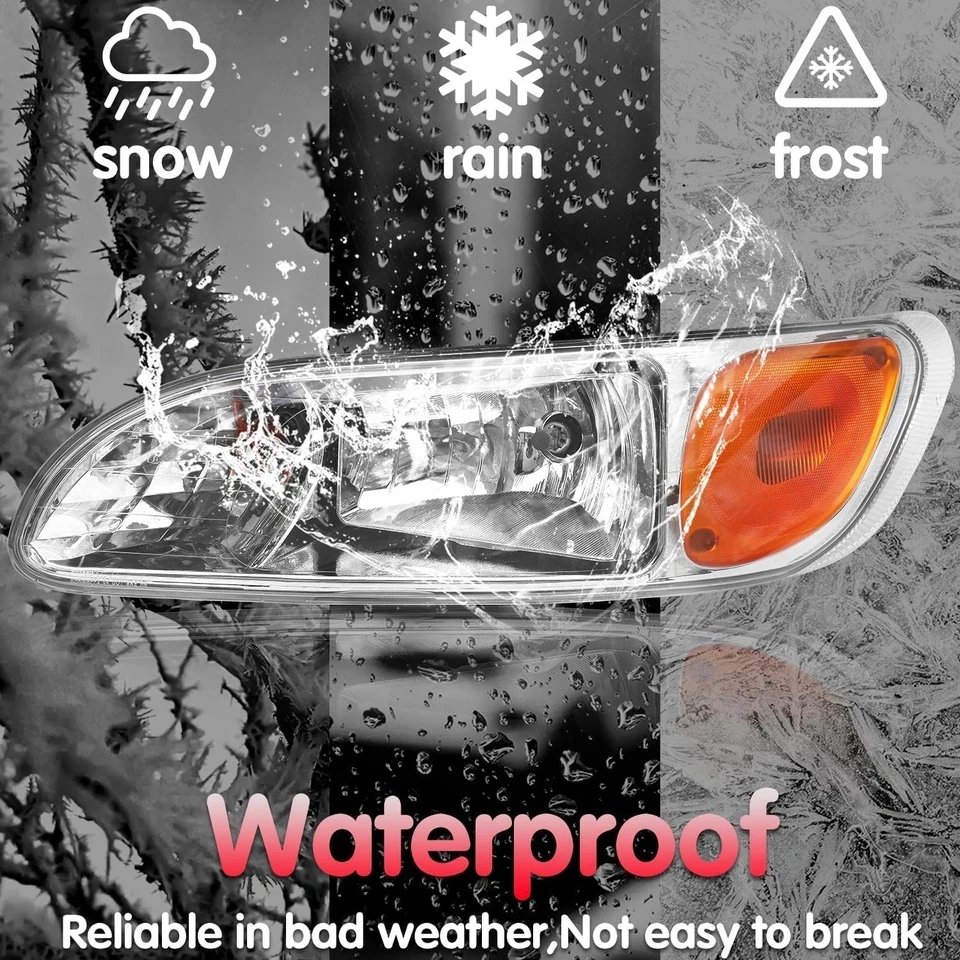 Pair Headlights for Peterbilt 387 325 330 335 337 340 Headlamp w/ Bulbs Chrome Foto 4 de 4