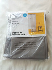 2 - ROOM ESSENTIALS Single Sheer Curtain 60"W X 84"L GRAY - FACTORY SEALED  