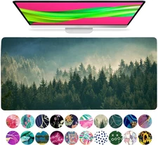 Large Desk Pad Cute Forest Nature Home Office Essentials XL Desk Mat for Keyb...
