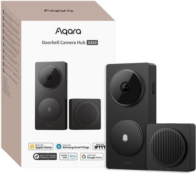 Aqara Smart Doorbell Camera G410 with Chime, HomeKit Secure Video, Black - NEW